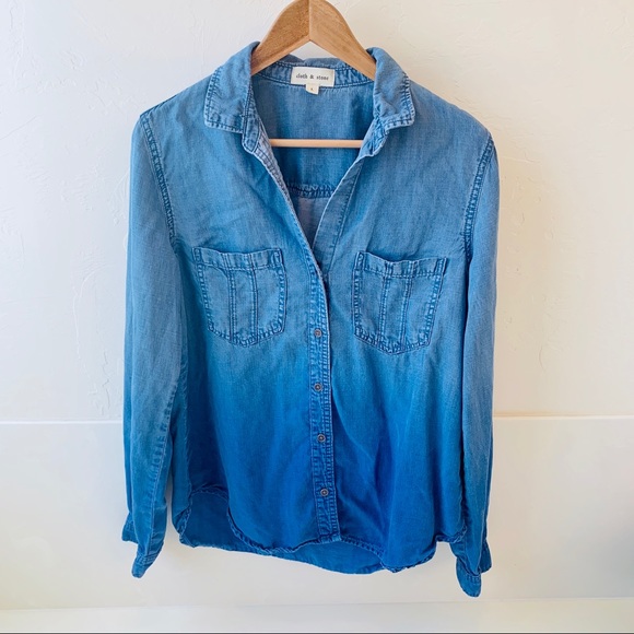 Anthropologie Tops - Anthro Cloth & Stone chambray denim shirt L